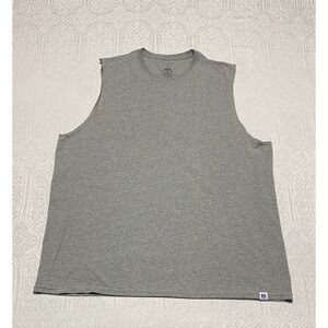 Russell Athletic Mens XXL Gray Muscle Tank Top Sleeveless Tee Cotton Blend Shirt